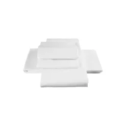 Satinvævet smal strib juniordynebetræk, hvid