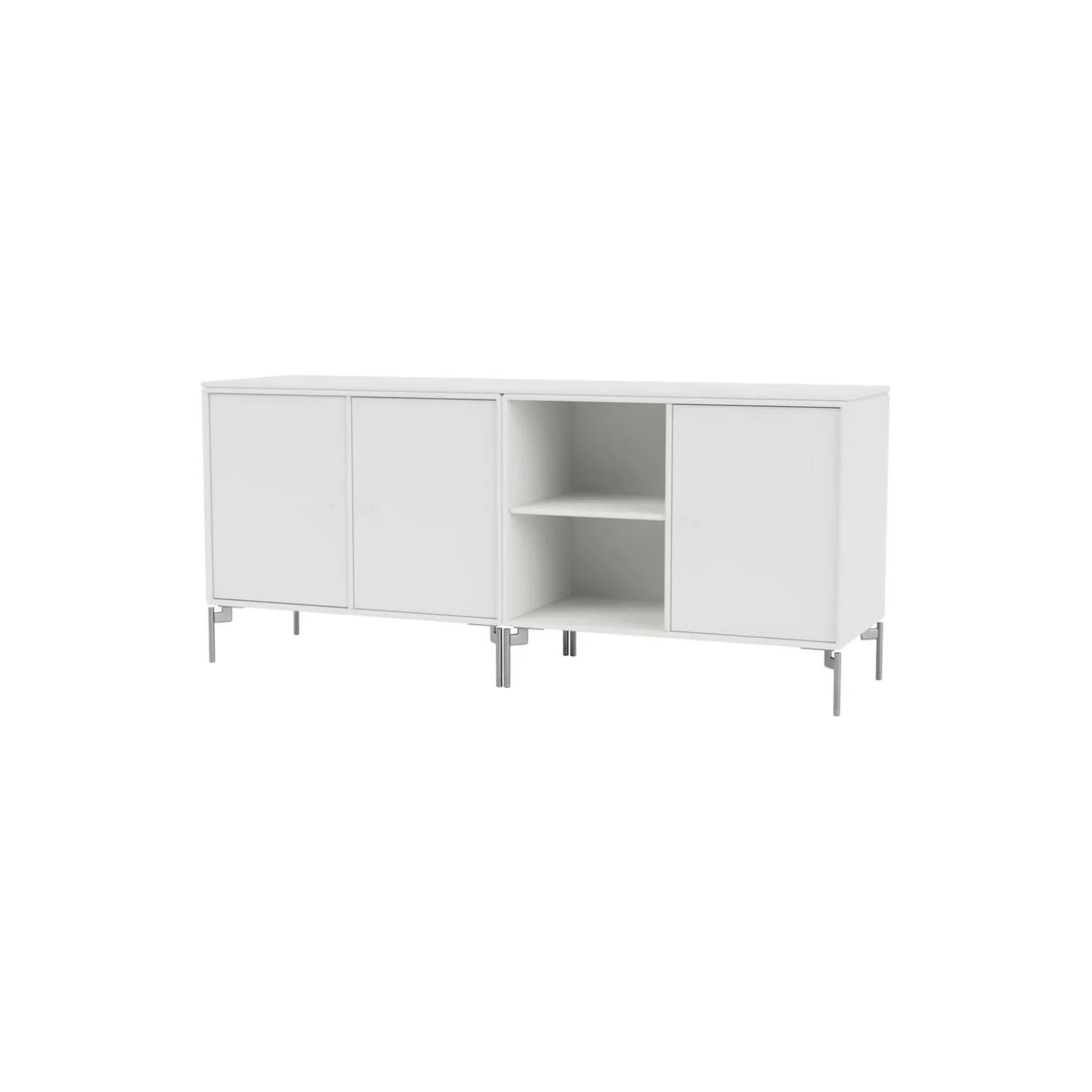 SAVE lav skænk med ben i krom, 01 white