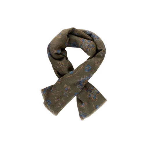 Scarf Wool, green pattern