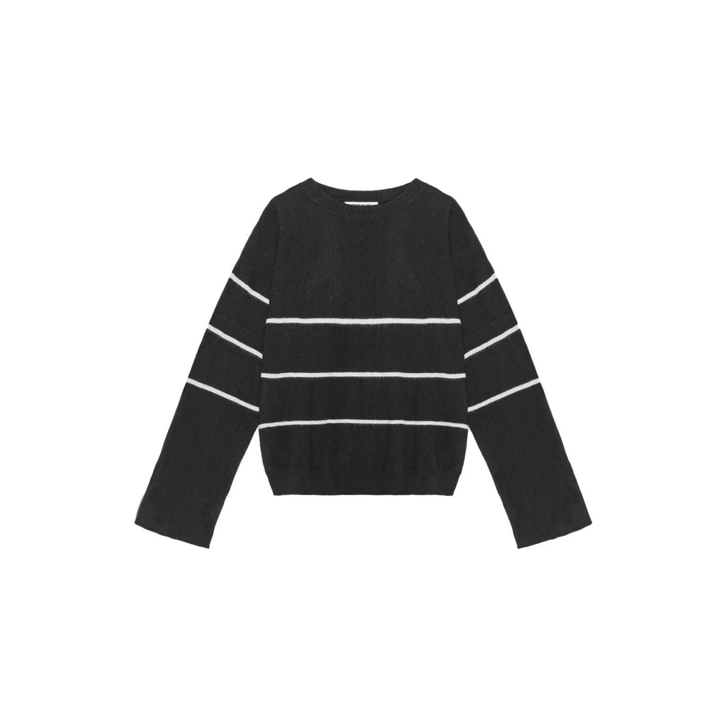 Sea Stripe Sweater, black/wheat