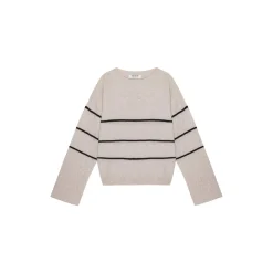 Sea Stripe Sweater, wheat / black