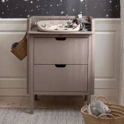 Sebra puslebordet med skuffer, jetty beige