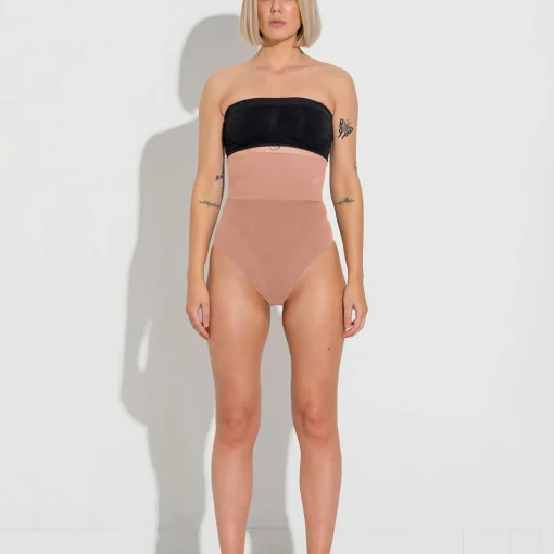 Second Skin High Waist Thong, tan