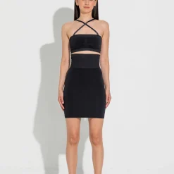 Second Skin High Waist Tube Skirt, black