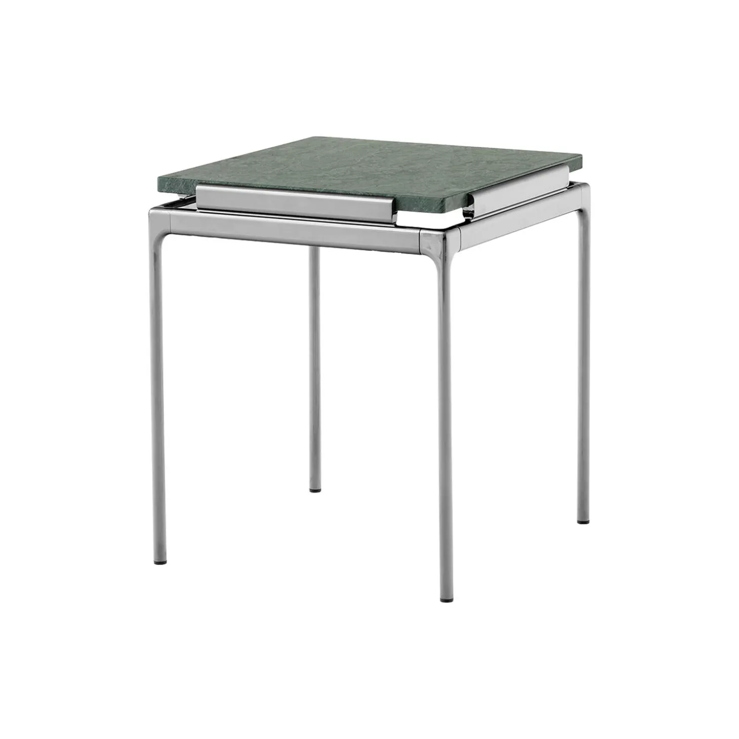 Sett LN11 Coffee Table, verde guatemala marble/dark chrome