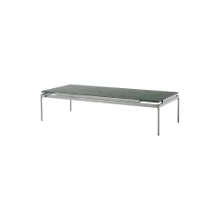Sett LN12 Coffee Table, verde guatemala marble/dark chrome
