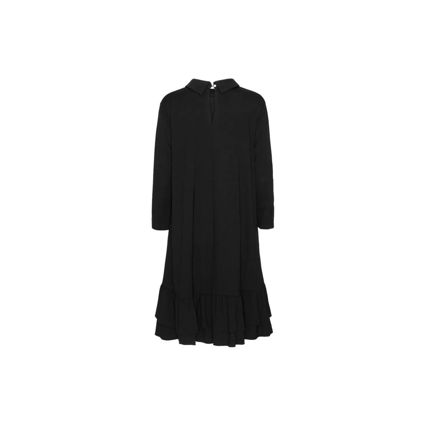 Short Dress With Flounce, black