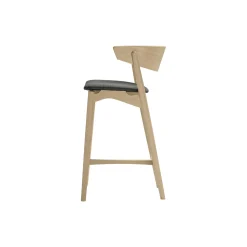 Sibast No 7 barstol, hvidolieret eg/mørkegrå