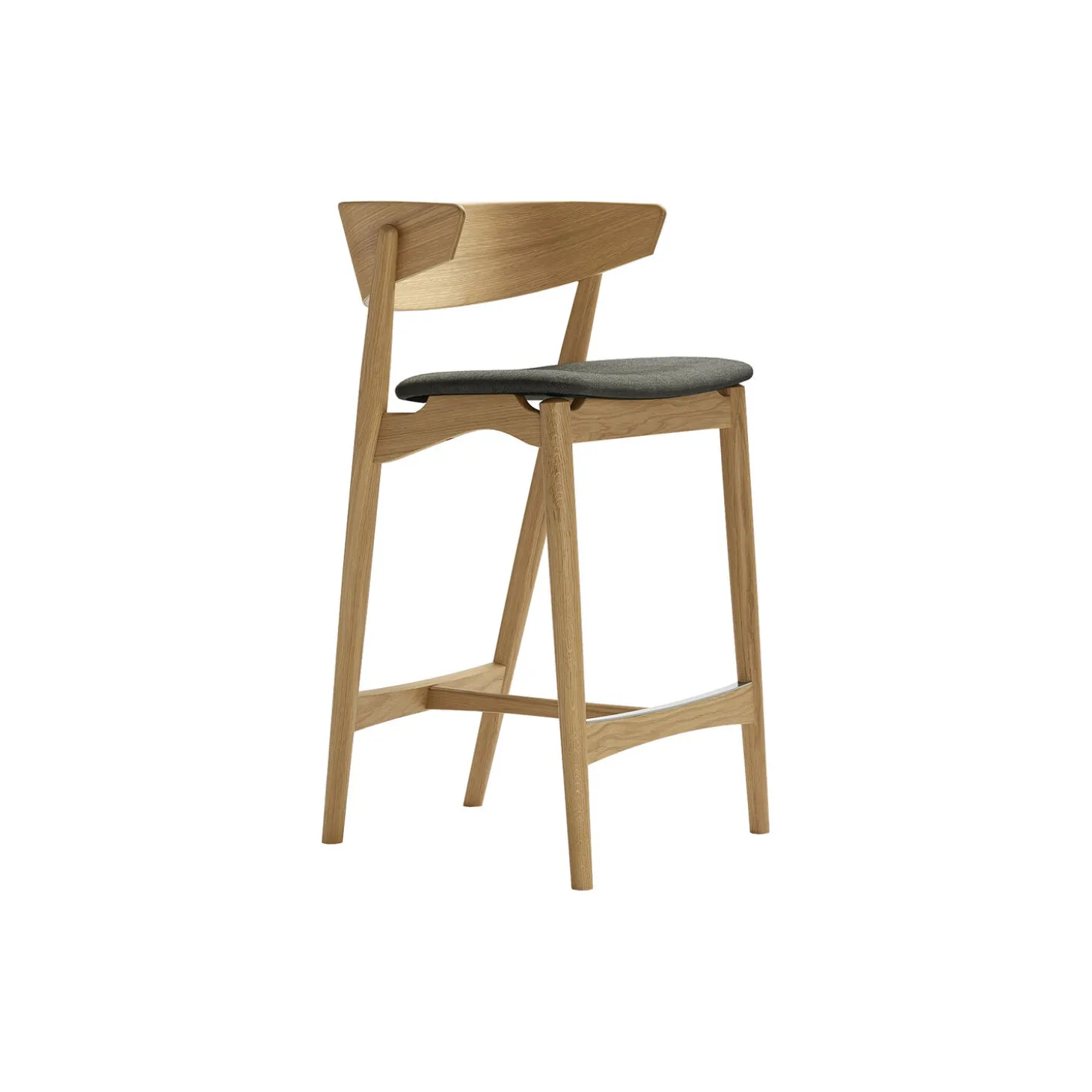 Sibast No 7 barstol, hvidpigmenteret eg/mørkegrå