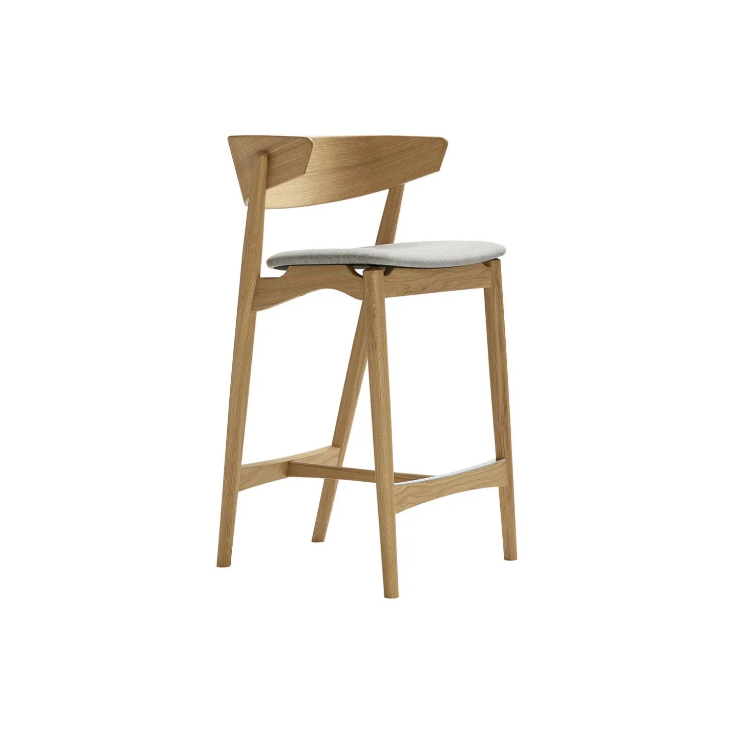 Sibast No 7 barstol, hvidpigmenteret eg/lysegrå