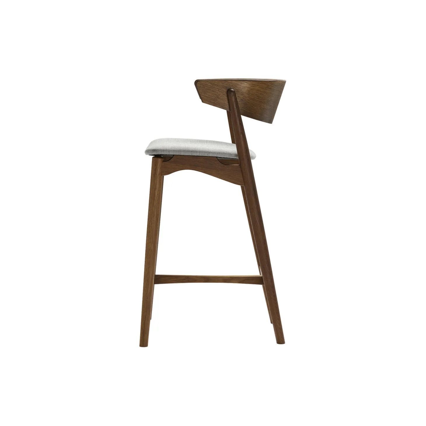 Sibast No 7 barstol, røget olieret eg/lysegrå