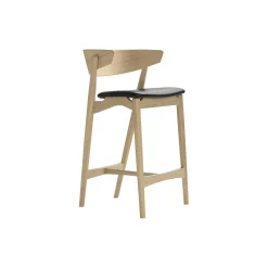 Sibast No 7 barstol, sæbebehandlet eg/sort