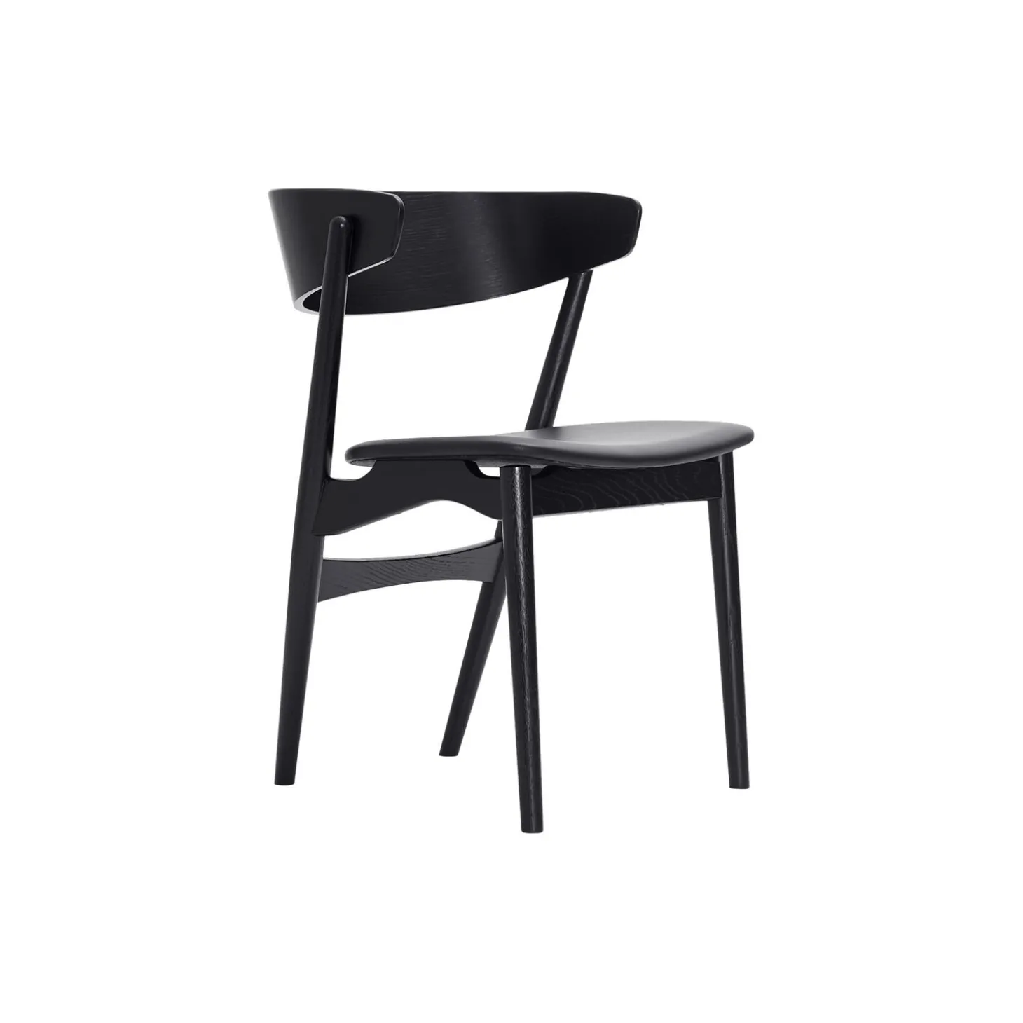 Sibast No 7 spisestol, black lacquered oak/black