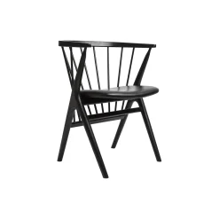 Sibast No 8 spisestol, black lacquered oak/black