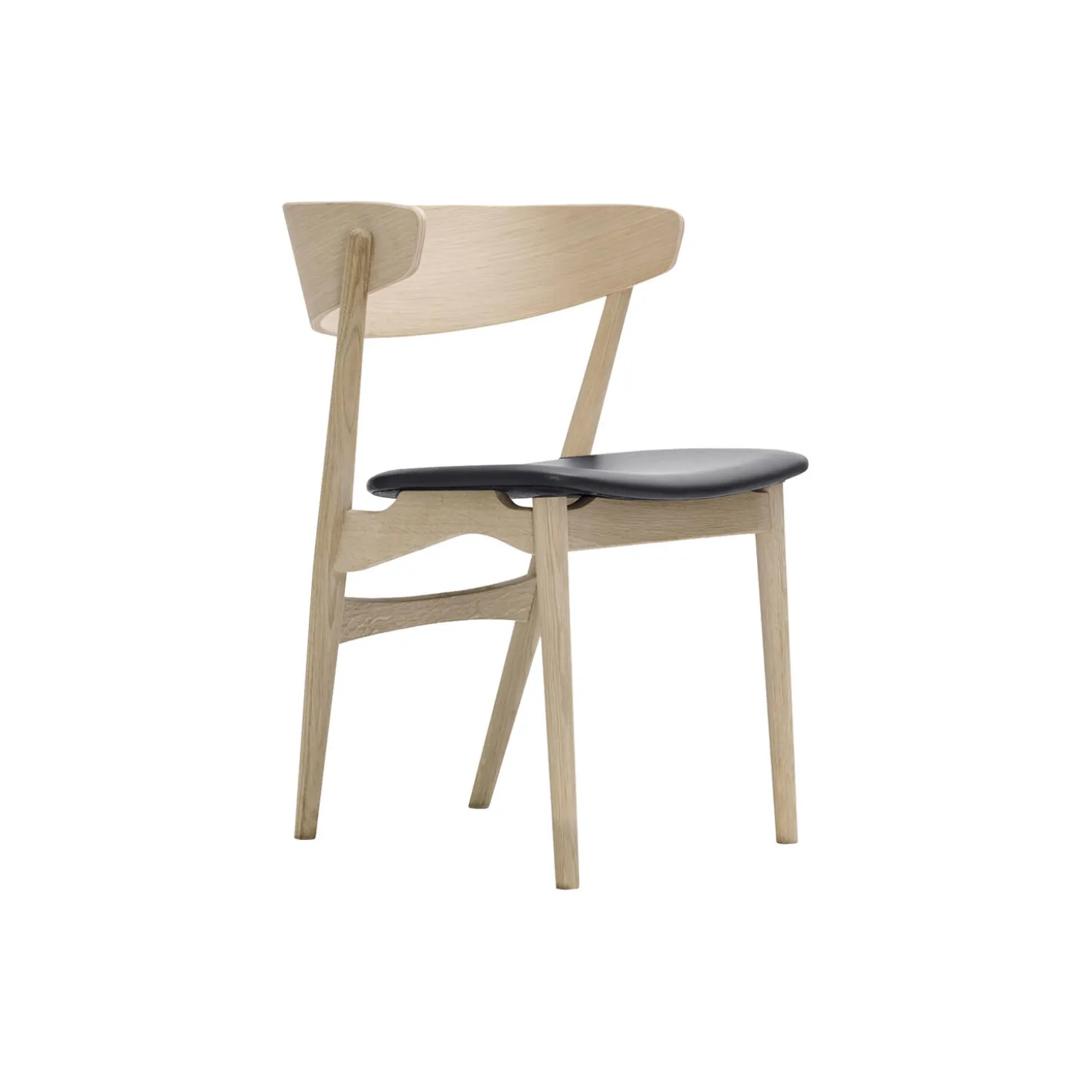 Sibast No 7 spisestol, hvidolieret eg/sort