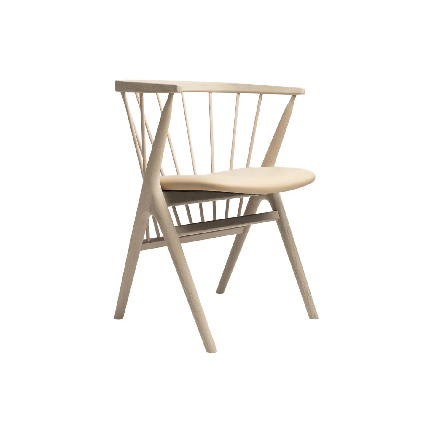 Sibast No 8 spisestol, hvidolieret eg/honey