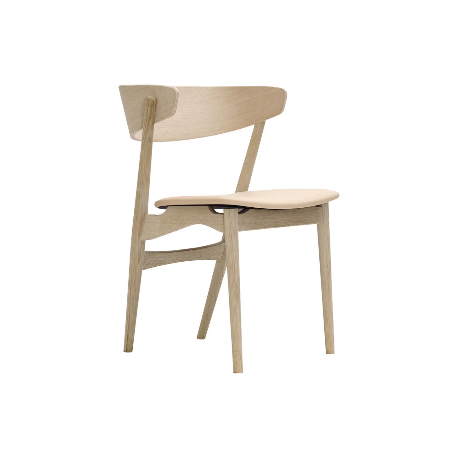 Sibast No 7 spisestol, hvidpigmenteret eg/honey