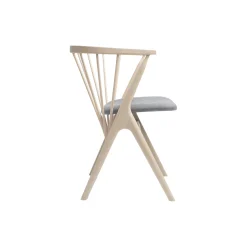 Sibast No 8 spisestol, hvidolieret eg/lysegrå