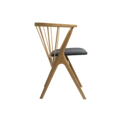 Sibast No 8 spisestol, olieret eg/mørkegrå