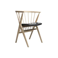 Sibast No 8 spisestol, sæbebehandlet eg/sort