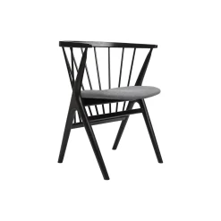 Sibast No 8 spisestol, sortlakeret eg/lysegrå