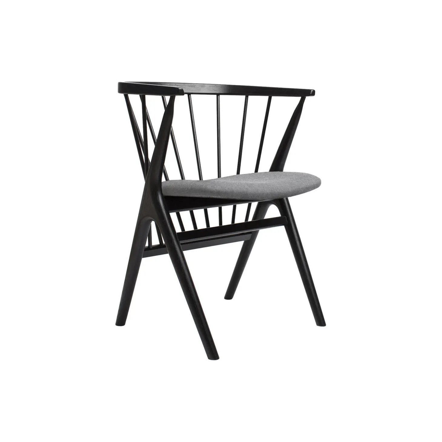 Sibast No 8 spisestol, sortlakeret eg/lysegrå