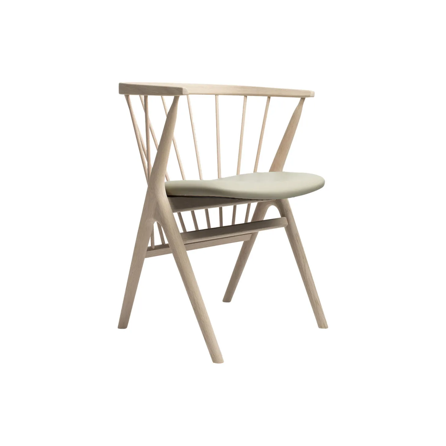 Sibast No 8 spisestol, white oiled oak/light grey