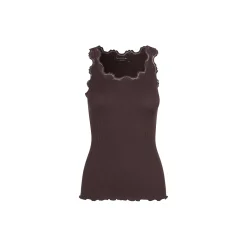 Silketop med blonder, black brown