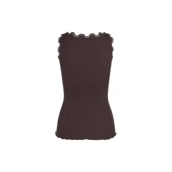 Silketop med blonder, black brown