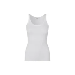 Silketop med elastikbånd, new white