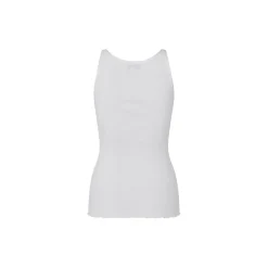 Silketop med elastikbånd, new white