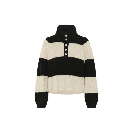 SimraPW Pullover, french oak/ black block stripe