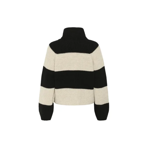 SimraPW Pullover, french oak/ black block stripe