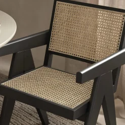 Sissi armlænestol, sort/lys beige