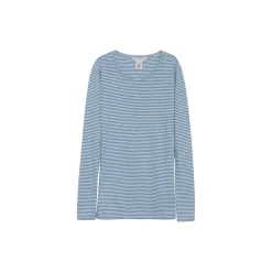 Slim stribet T-shirt, azur/ecru