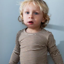 Slim Tee Stripe, almond/offwhite