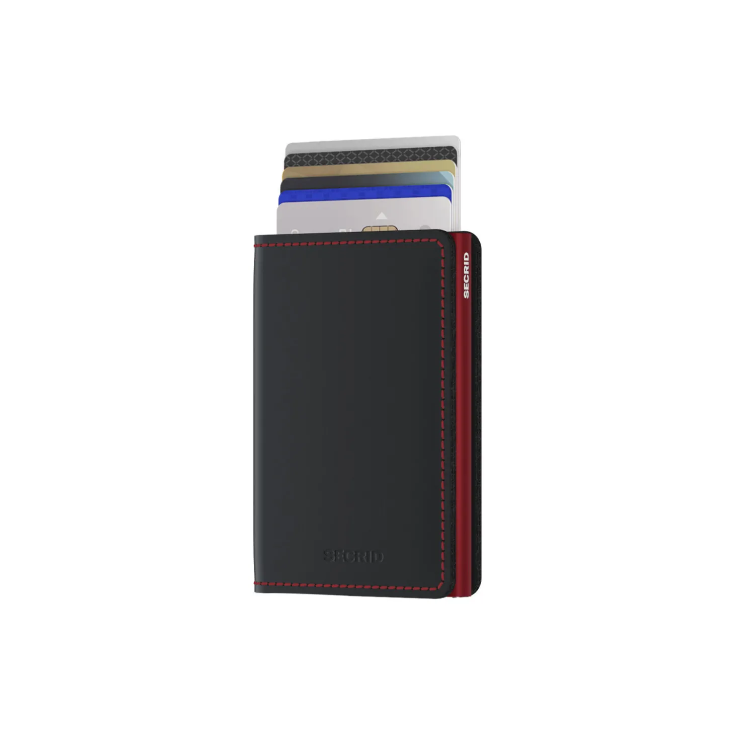Slimwallet, matte black/red