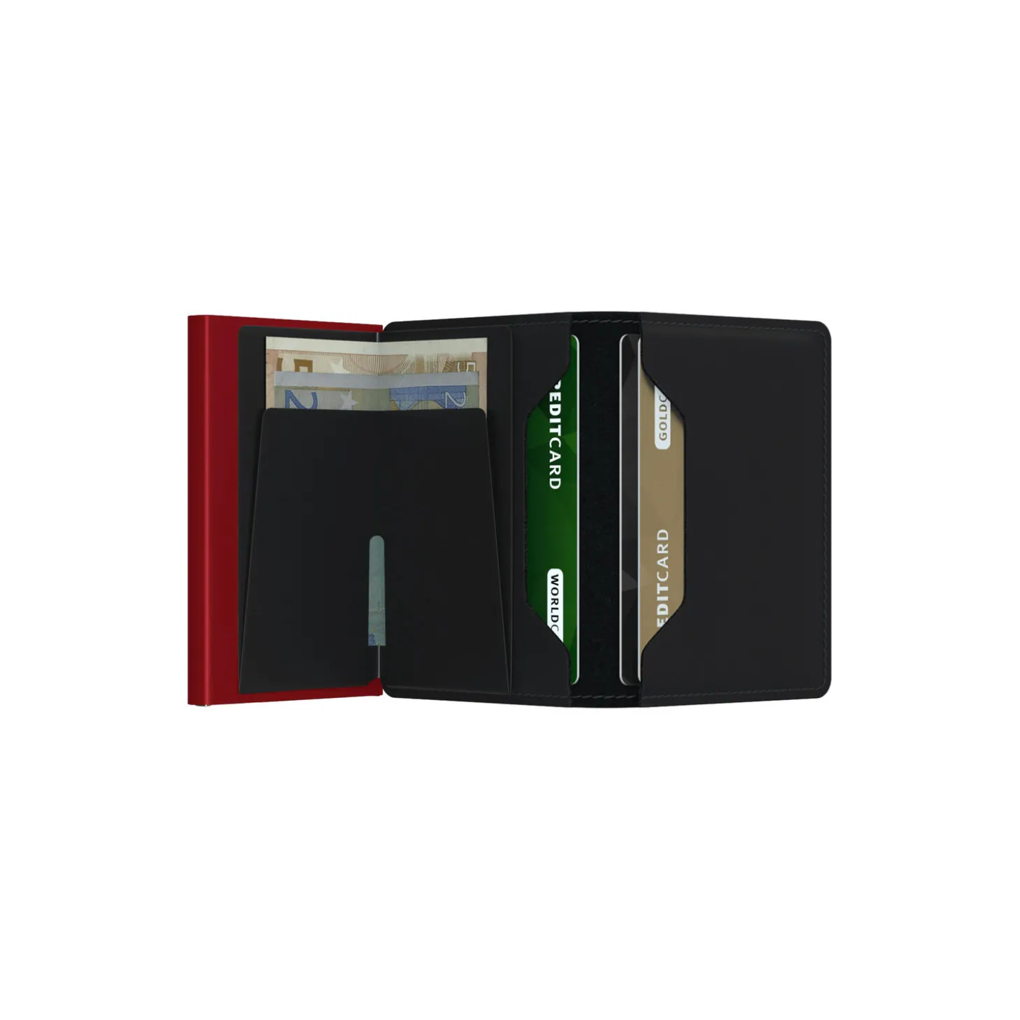 Slimwallet, matte black/red