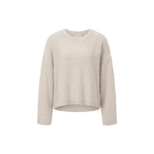 Slub Yarn Crew Neck, pearl white