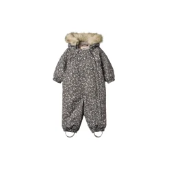 Snowsuit Nickie, black sea open flowers