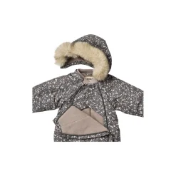 Snowsuit Nickie, black sea open flowers