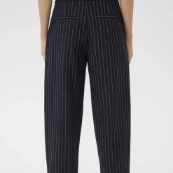 SolbrittPW Pants, navy pinstripe