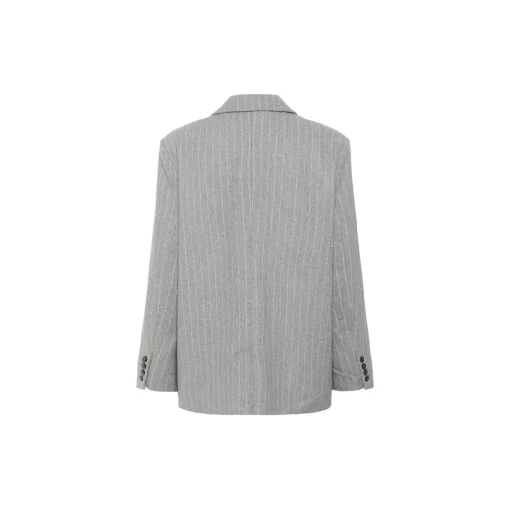 SomayaPW Blazer, medium grey pinstripe