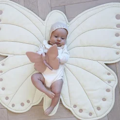 Sommerfugl legetæppe, off-white