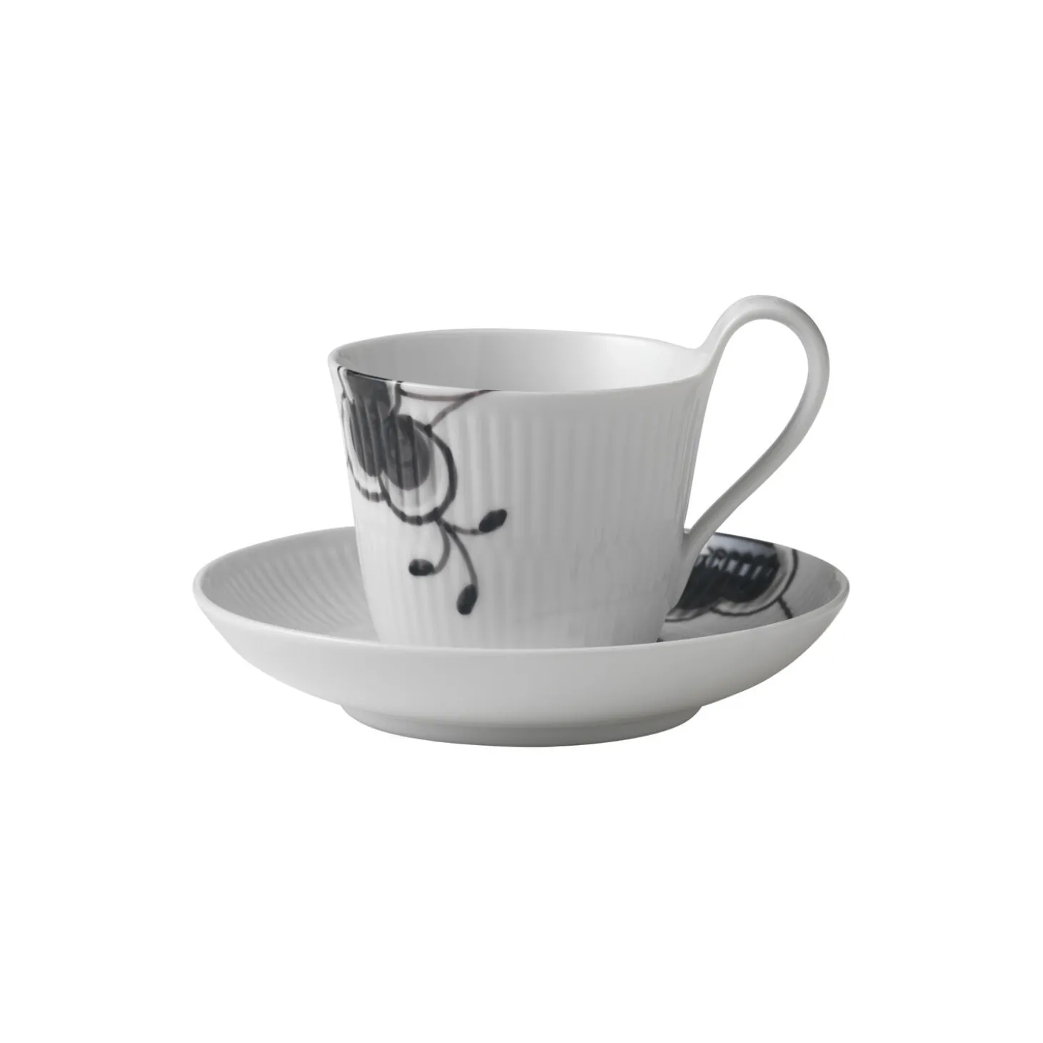 Sort Mega Riflet højhankskop med underkop 24 cl