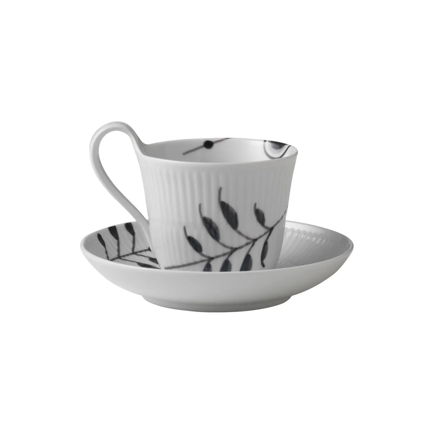 Sort Mega Riflet højhankskop med underkop 24 cl