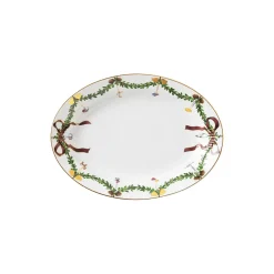 Stjerne Riflet Jul fad ovalt 34 cm