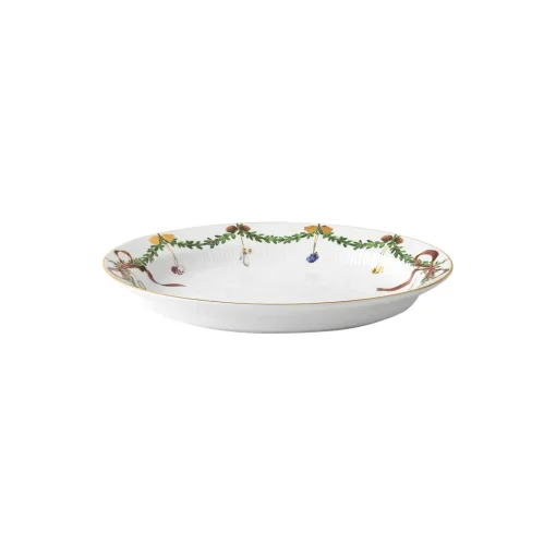 Stjerne Riflet Jul fad ovalt 34 cm