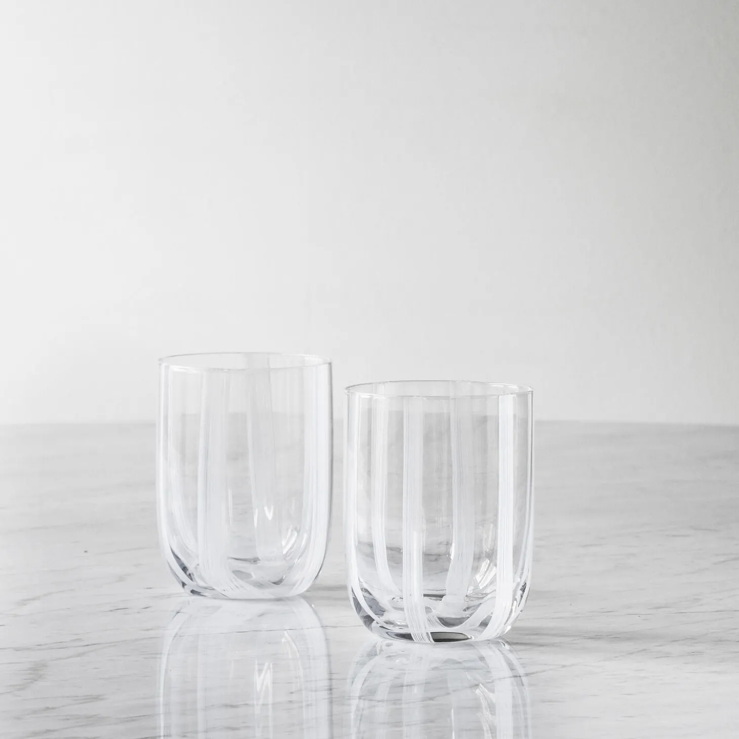 Stripe glas, white stripes