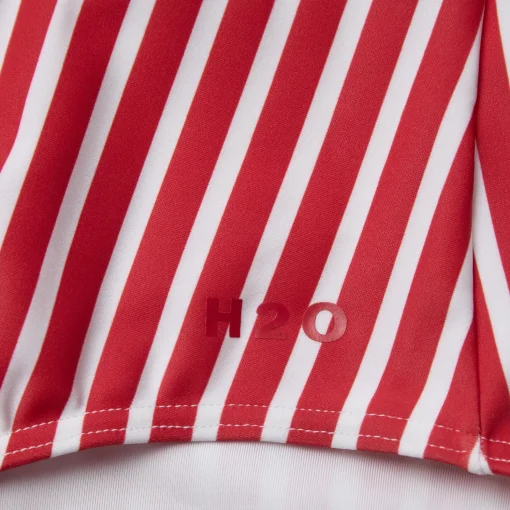 Stripe Swim Suit, red